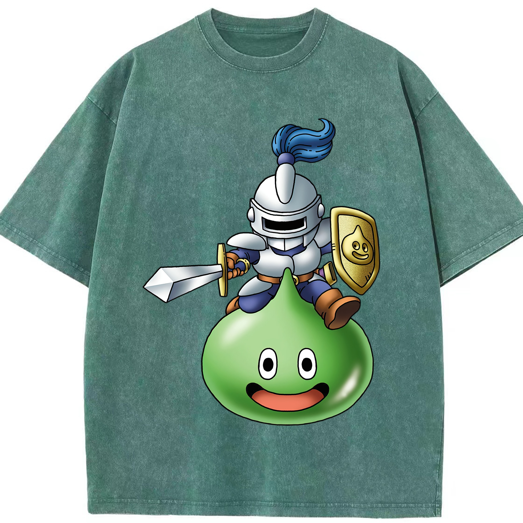 （画像用） ドラゴンクエスト Doragon Kuesuto Dragon Quest 綿100% ヴィンテージ風 半袖Tシャツ（フロントプリント）